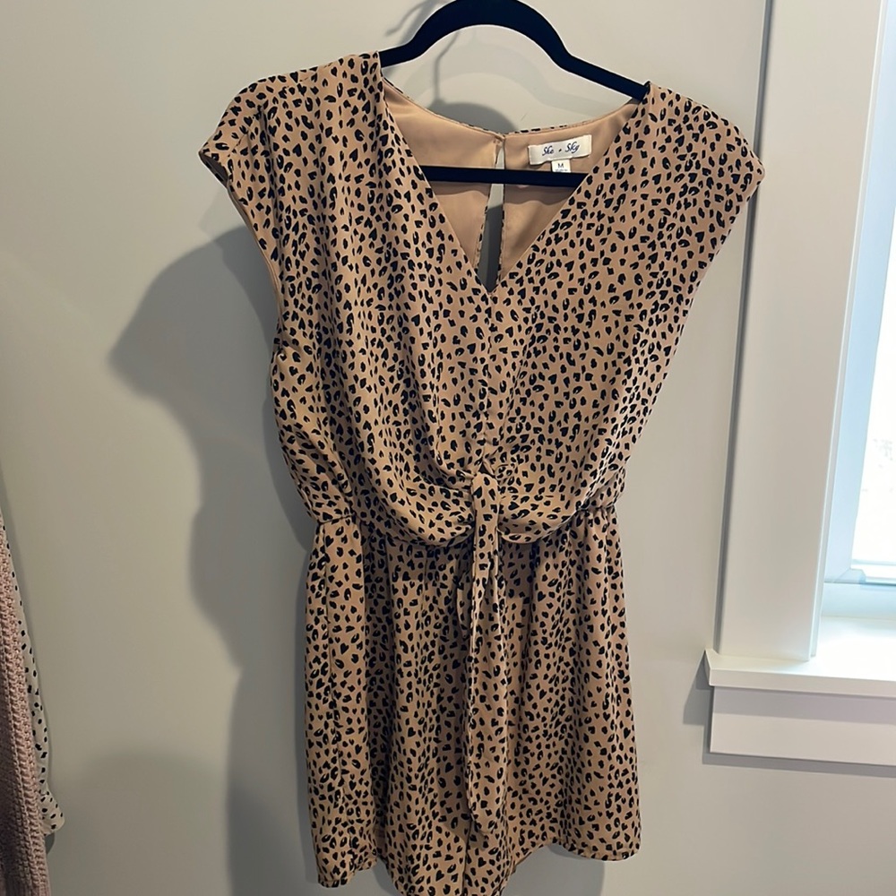 Never worn! Leopard print romper